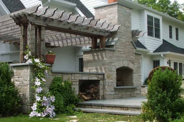 Backyard hardscape features