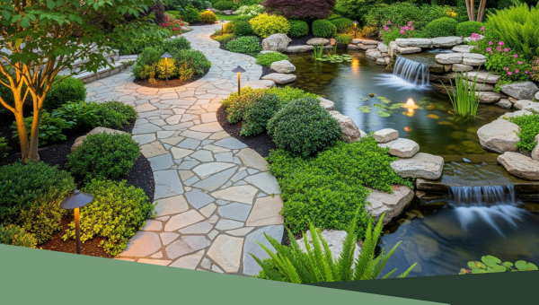 Stone Pathways and Water Features