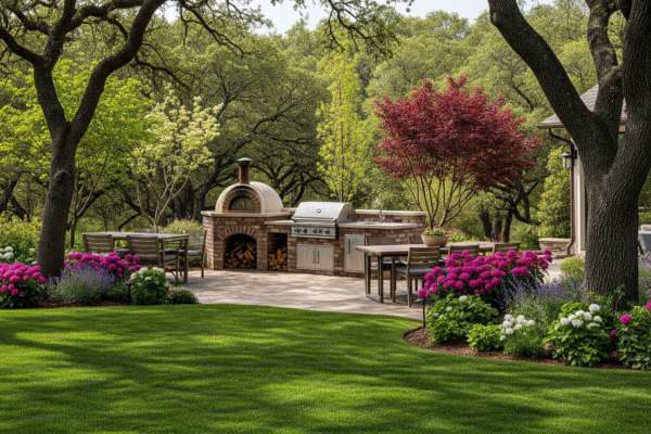 Outdoor Kitchen in a Stunning Landscape