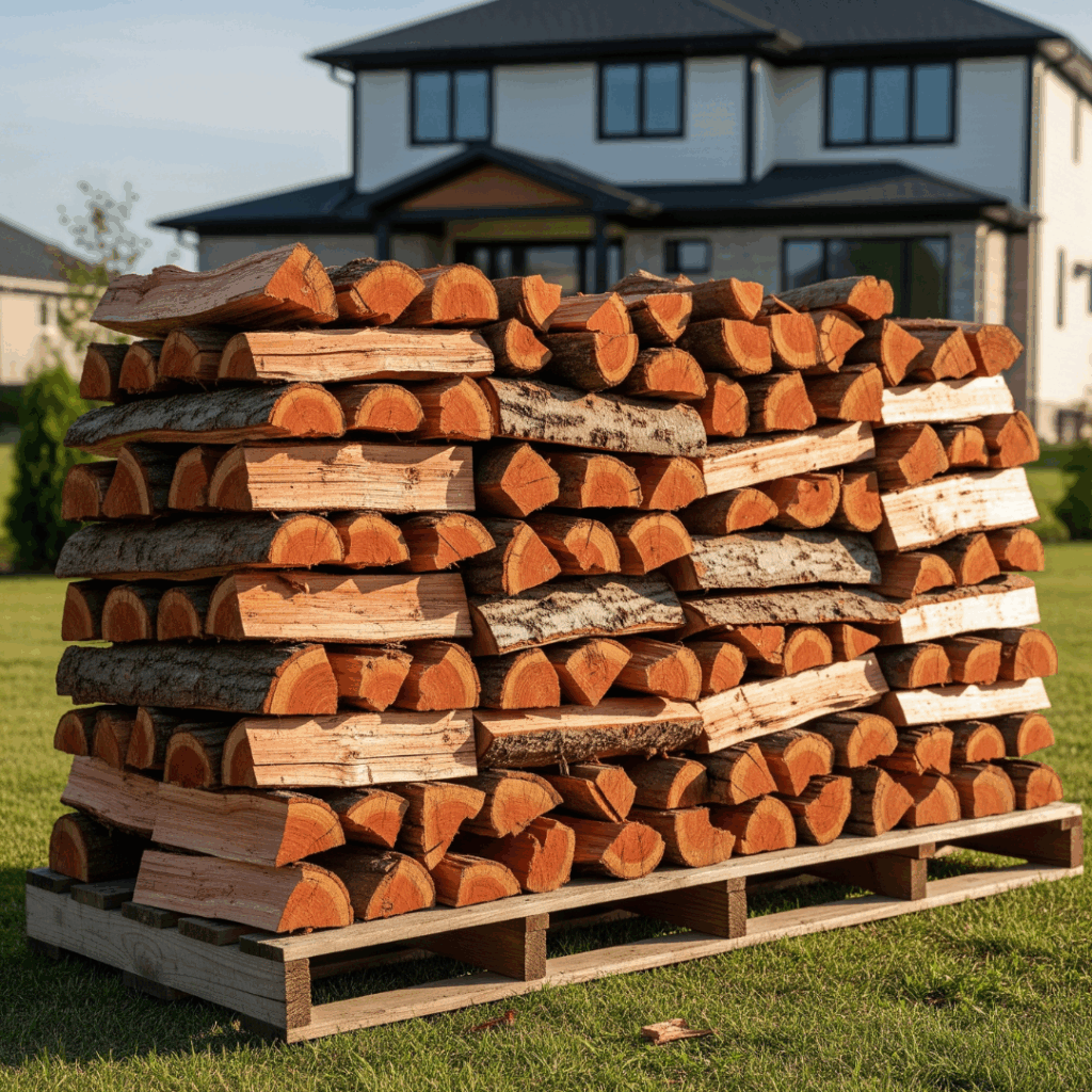 stack of cherry wood