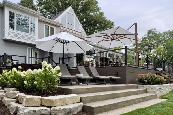 Balcony area in a backyard