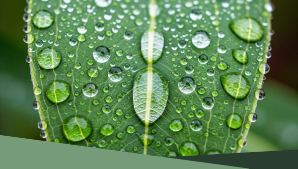 water droplets on a leaf