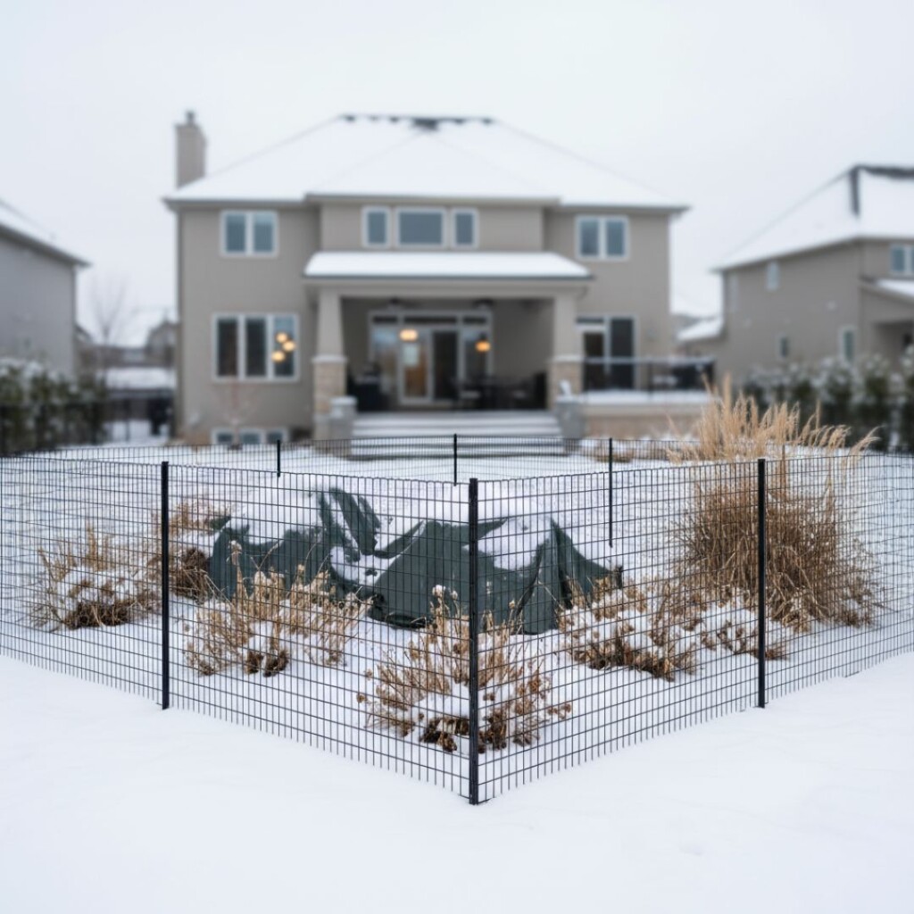 fencing around plants during the winter