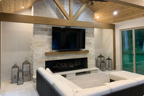 Swimming pool cabana interior